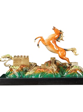 一马当先马到成功铜招财马摆件