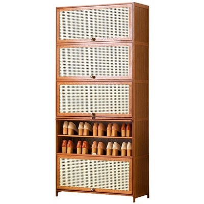 门口玄关楠竹窄款单列大容量鞋柜