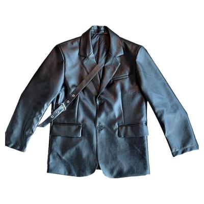 pu皮西装皮衣男