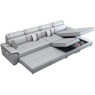 北欧简约现代沙发床两用小户型客厅多功能网红折叠储物布艺沙发床