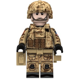 第三方军事人仔美军三角洲部队雪豹突击队员益智拼装积木儿童玩具