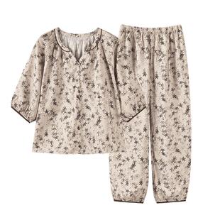 睡衣女士春秋款天丝棉麻七分袖夏季薄款中年妈妈高级感长袖家居服