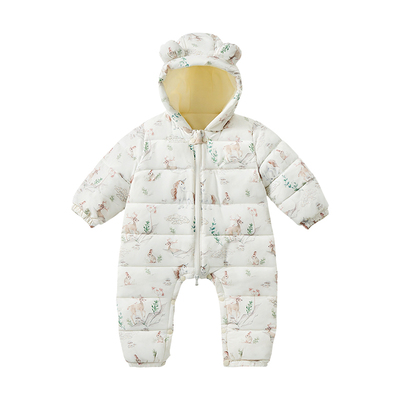 宝宝夹棉保暖连体哈衣