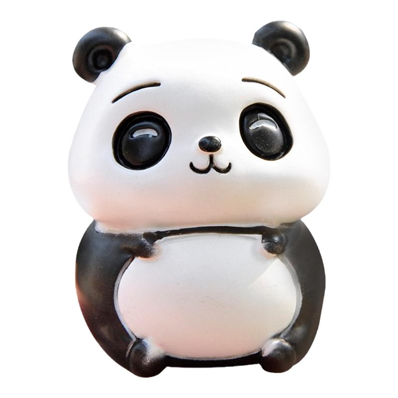 卡通熊猫合成树脂盆栽布景可爱