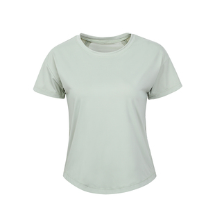 annerun凉感运动短袖女修身t恤健身服羽毛球服户外瑜伽服速干衣服