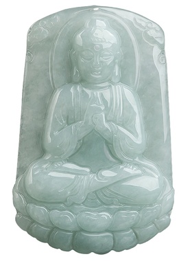 天然翡翠大日如来玉石吊坠挂件