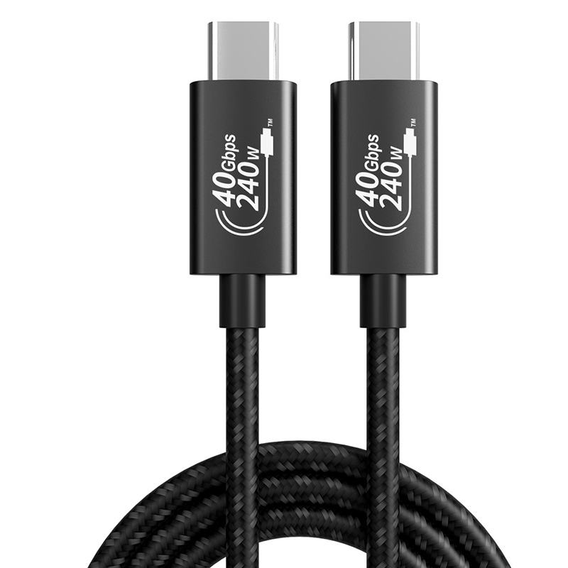 尚优琦USB4全功能PD3.1数据线240W快充TYPE-C雷电3适用联想苹果笔记本投屏便携屏副一线通40G高速传输充电线