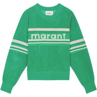 MARANT ETOILE ARWEN简约条纹翻领logo针织毛衫女
