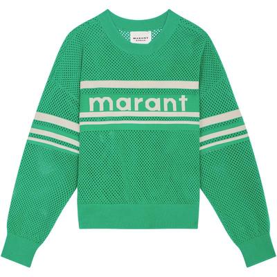 MARANT ETOILE ARWEN简约条纹翻领logo针织毛衫女