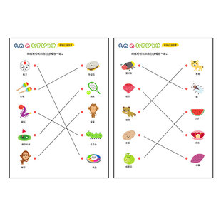 幼儿园逻辑配对益智玩具儿童找相同观察力专注力训练卡片图片连线