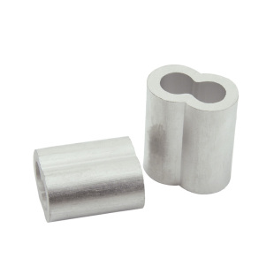 铝扣钢丝绳双孔8字铝套锁头夹头卡子固定扣紧大棚配件塑钢线卡扣