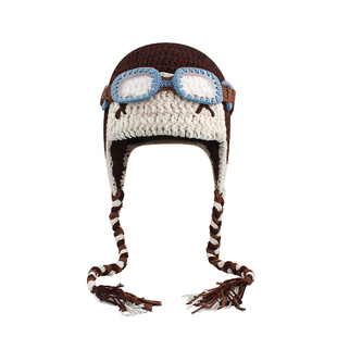 檀健次同款飞行员眼镜针织护耳帽子男女秋冬保暖防寒雷锋帽毛线帽