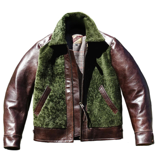 【军绿熊】土耳其原生态羊皮毛一体意产油蜡牛皮美产康玛尔拉链