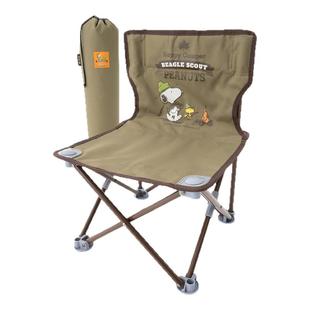 日本logos联名x史努比户外露营便携小椅子儿童椅户外 折叠椅子