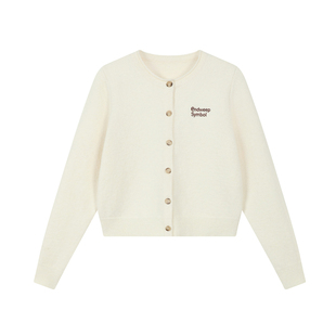 KSXN（原ENDWEEP）基础刺绣女款开衫毛衣秋冬慵懒风修身百搭上衣