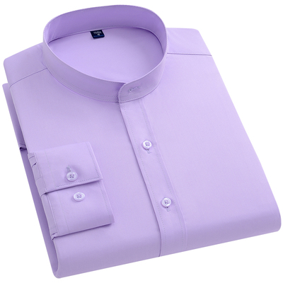 啄木鸟男士长袖立领竹纤维衬衫