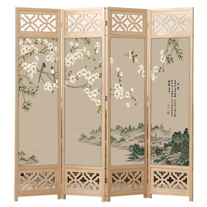 祥朗实木屏风隔断家用可移动屏风