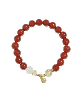 平安喜乐金发晶红玛瑙显白手链