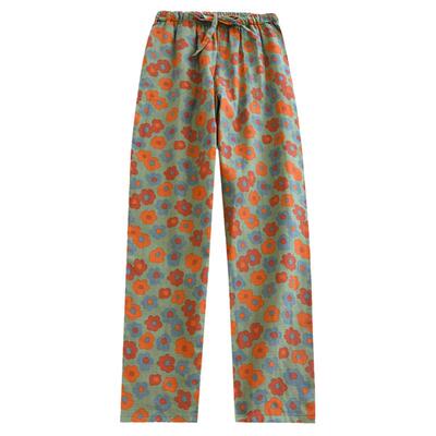 女士纯棉薄款家居裤长裤