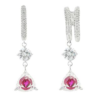 PP饰品=弗洛伊德红色爱心925纯银耳环女轻奢小众耳饰气质宝石耳坠