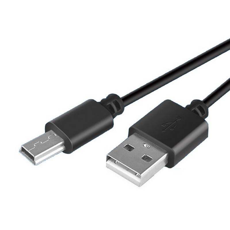 MP3 V3线 T型口mini 5P线充电加长头usb全铜屏蔽数据线充电线黑白