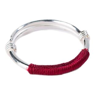 999足银相思红线戒指纯银缠绕线文艺复古风 情侣款男女生日礼物