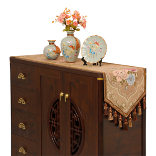 现代简约时尚美式欧式新中式餐桌布艺电视柜床旗茶几桌旗布定制