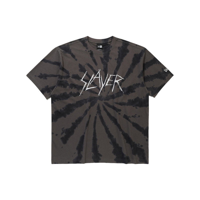 韩国代购纽亦华NEWERA X SLAYER重金属乐队联名闪电纹大字母T恤棕