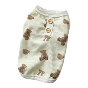 狗狗猫咪衣服小熊四脚衣春秋款薄款透气比熊贵宾小型犬户外家居服