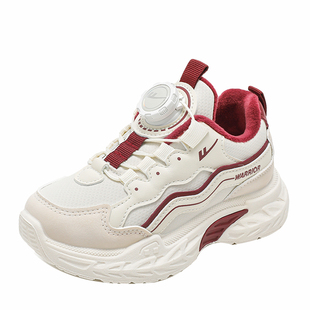 回力童鞋女童冬鞋2025新款秋冬季女款皮面运动鞋子加绒儿童二棉鞋