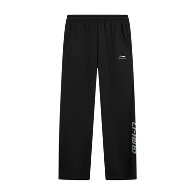 李宁休闲直筒裤男黑色卫裤2025年冬季新款宽松运动长裤AKLV863