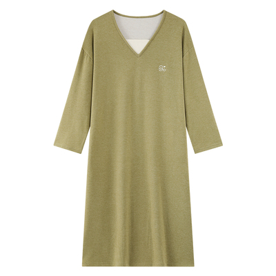 初子尼羊德绒秋冬柔软长袖连衣裙