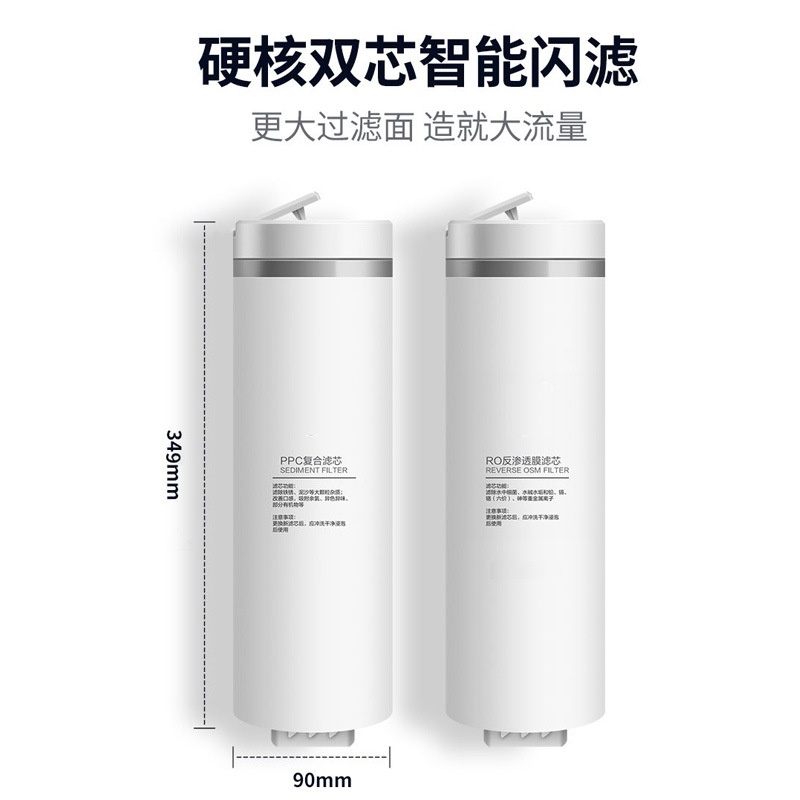 600G滤芯RO膜反渗透纯水机净水器纯水直饮出水双长效净水过滤批发