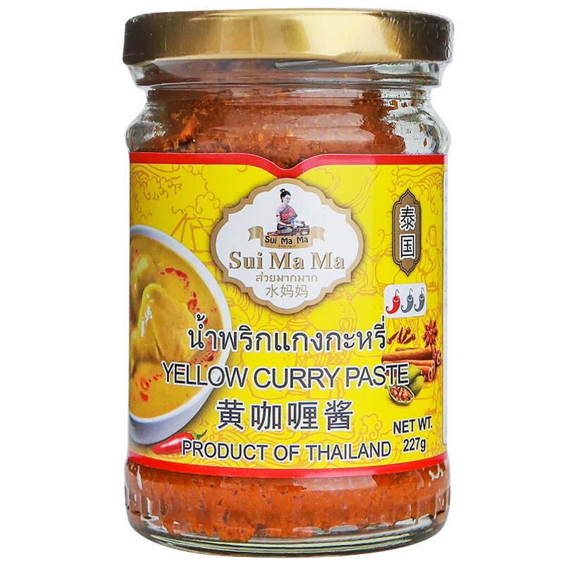 泰国进口水妈妈黄咖喱酱泰式咖喱饭调味品调料227g家用咖喱