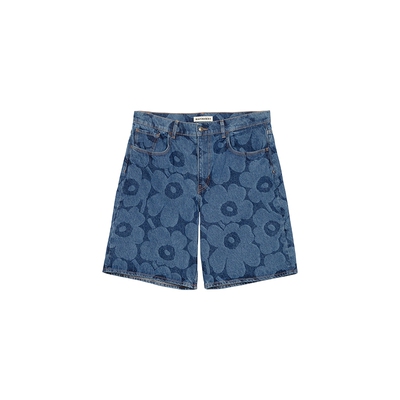 Marimekko【丹宁系列】Unikko游霓可女士牛仔短裤