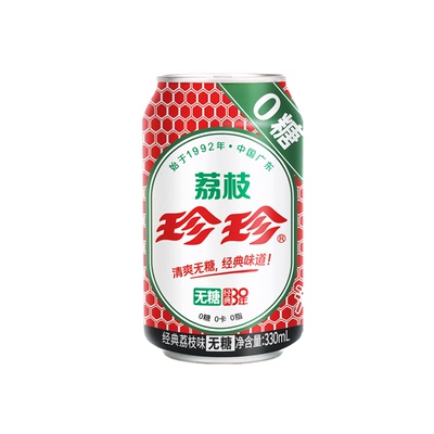 珍珍荔枝气泡水零糖0糖0脂0卡