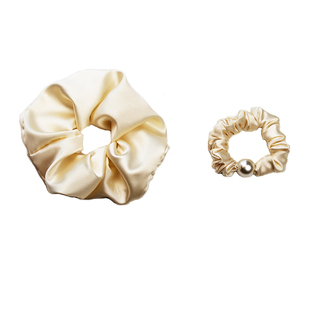 真丝22姆米桑蚕丝大肠发圈玫红色绑发绳猪大肠绸缎面丸子头皮筋