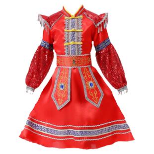 儿童蒙古舞演出服筷子舞蹈服草原表演服56个民族运动会开幕式服装