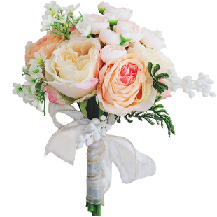 新娘结婚手捧花仿真花婚礼伴娘捧花婚纱拍照领证登记花束高级感