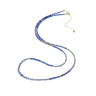 海蒂珠宝 海的心跳 约1-4mm矢车菊蓝宝石设计款项链毛衣链18K金◇