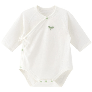 【抑菌木棉】新生儿连体衣夏季婴幼儿长袖三角哈衣宝宝薄款包屁衣