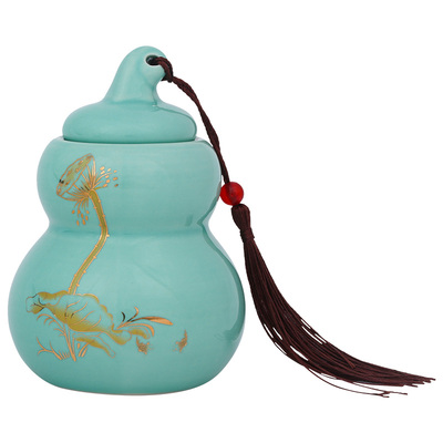 荷花净秽图卫生间葫芦瓶摆件