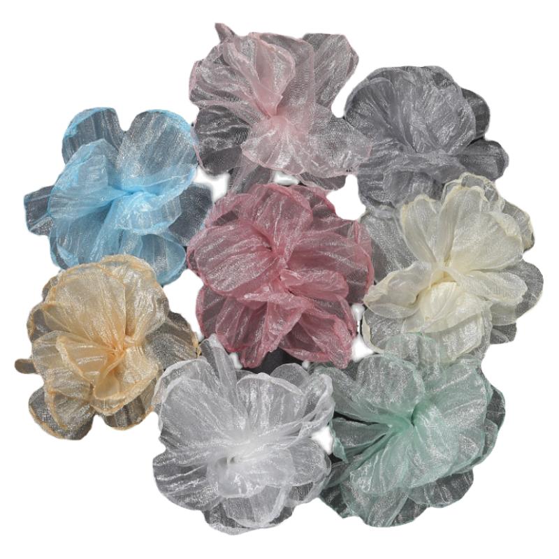 韩式布艺仿真纱花 假花 婚纱礼服服饰点缀花 diy手工头饰发饰配件