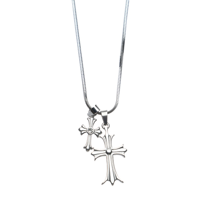 GuangYu双十字架项链嘻哈潮流