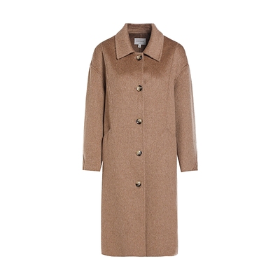 JESSIE绒感绵羊毛翻领圆肩大衣女