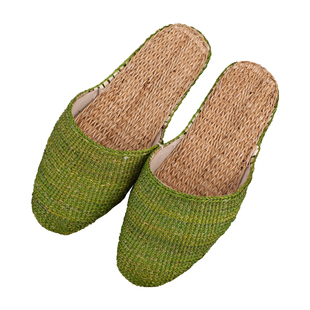 徐行工艺女生草编拖鞋室内亚麻按摩透气防臭轻巧家居静音凉拖鞋