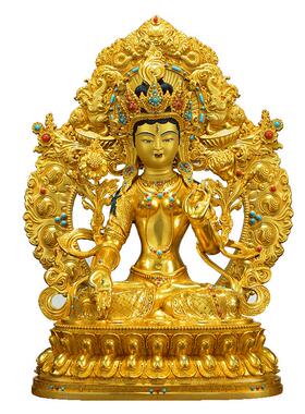 藏村铜鎏金雕花藏式客厅铜器雕像