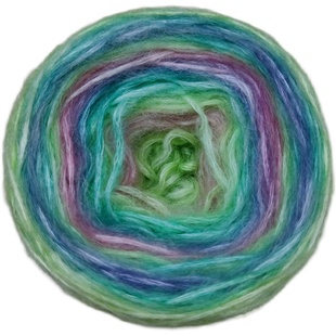 长段染马海毛线团自然渐变喷毛纱柔软亲肤手编中粗线毛衣棒针毛线