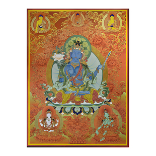 虚空藏唐卡佛像画稿描金涂色DIY手绘自己画唐卡藏族装饰画