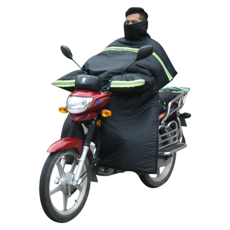 跨骑弯梁摩托车挡风被冬季男士125加大加厚加绒防水护膝150防风罩